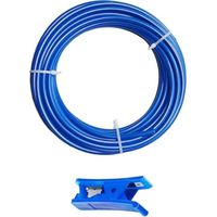 Kit Universel de Raccordement de Conduite d'Eau de bleu 20 meter, Raccord de Tuyau d'Alimentation d'Eau pour Osmoseur Réfrigérateur, Raccord De Filtre à Eau (1/4")+Couteau Coupe-Tuyau
