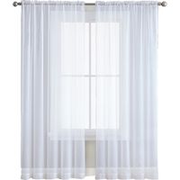 Voile transparent pour salon Double Panels avec poche à tringle Blanc 39x51 inches