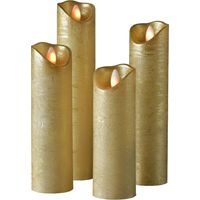 Sompex Shine candele LED dorate Ø5 cm effetto fiamma realistico