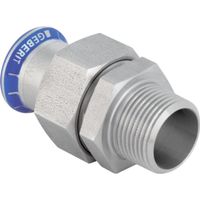 Geberit Mapress Acciaio inox Raccordo a vite di transizione con filettatura esterna, ghiera in acciaio CrNi, DN 25, dø 28 mm, 35367