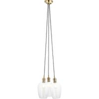 Merano Livorno Suspension Cluster en laiton antique et verre transparent, 3 LED 10 W E27