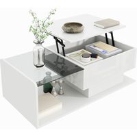 TABLE Multifonctionnelle Moderne Haute Résistance Particle Board Blanc 100.00x50.00xH cm