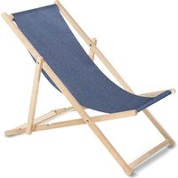 Greenblue Tumbona en bois pliable bleu ciel confortable