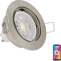 KOZii - Ampoule LED connectée KOZii, éclairage blancs + couleurs, GU10 Spot encastrable aluminium brossé orientable 5W - KSP50ASRVBCCT