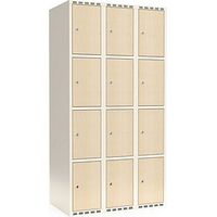 kaiserkraft Armadietto a 4 scomparti Fydor HPL 3 colonne