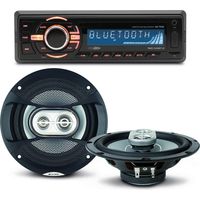 Pack sono voiture Autoradio bluetooth RMD046BT-2 4X75W + 2 haut parleurs 16,5m 120W