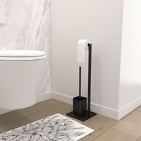 brosse wc noir mat avec socle - cuby wc