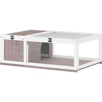 Maison de la Tortue Enclos en bois pour tortues avec maisons principales,dessus articulé 91x60,5x32 cm,brun