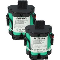 EXTENSILO 2x Battery compatible with Flymo 1200R 2018 Lawnmower (2500mAh, 18 V, Li-ion)
