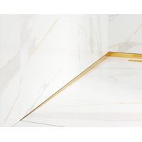 Seitliches sinisto geneigtes Profil für Bodendusche Gold satiniert- 4 x 180cm