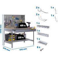 Simonrack Professioneller Arbeitsbank aus verzinktem Metall und Holz