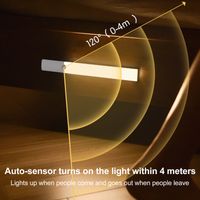 Lampe de nuit rechargeable avec détecteur de mouvement, magnétique, LED - 1/3 pièces, blanc/doux/blanc+yellow+blanc doux - 0.8W, 500mAh