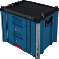 Bosch – Coffret de transport Tiroir L-BOXX Contractor 3 – Rangement modulable 432x559x476mm – 1 tiroir bas et 2 tiroirs hauts – Charge max 50kg – 1600A037E3