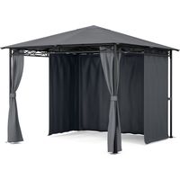 Blumfeldt Mondo Pabellón Carpa Gazebo Acero Poliéster Gris oscuro