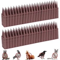 Disuasivo para palomas de 5,7 m, dispositivo antipalomas para balcón, repelente de palomas, cuervos, gatos, gorriones, etc. (20 unidades) Marrón