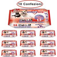 Amore mio salviette detergenti per cani gatti e cuccioli alla clorexidina 10 confezioni da 36 salviette