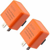 Ahlsen Stück 12 V 2-poliges orangefarbenes Blinkrelais, Blinkerrelais, verstellbares zentrales Blinkrelais für Motorrad, Roller, Blinker, LED-Blinkrelais