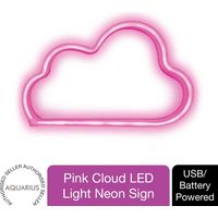 Aquarius Neon Cloud Shape Neon Light Pink Color LED Night Lights