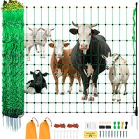 VEVOR Filet de Cloture Electrique, 1,27 x 50 m, Filet a Mouton avec Poteaux et Piquets, Cloture Electrique Portable pour Betails, Chevres, Cerfs, Porcs, Chiens, Arriere-cours, Jardins, Fermes, Ranchs
