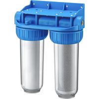Naturewater Filtro dell'acqua a 2 livelli NW-BR10B3, con cartucce filtranti da 254 mm, attacco tubo 20,67 mm