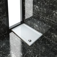 ELEGANT Rectangular 1200 x 700 x 40 mm Tray for Shower Enclosure Cubicle + Waste Trap