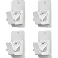 Support universel pour tringle à rideau, sans perçage, crochet sans clou pour salle de bain, chambre, salon, cuisine (lot de 4, blanc)