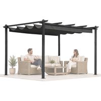 Garden Pergola 3x4m, Steel Frame, Grey Canopy