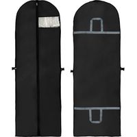 Housse longue pour vêtements, 180 x 60 cm, lot de 2, noire, housse longue imperméable, peut être suspendue pour ranger costumes et robes.