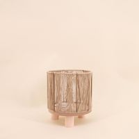 Cache-pot en corde beige 16x19cm