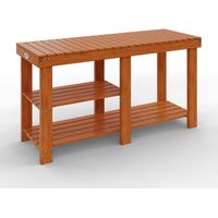 Shoe rack bench acacia wood 2 shelves 87x28x45cm