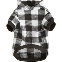 Sweat à capuche à carreaux pour chien, pull en polaire avec capuche et poche