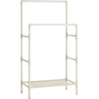 Songmics – Portant à vêtements double barre – Charge 55 kg – Montage facile sans outil – Étagère de rangement 2 niveaux – RDR01WT