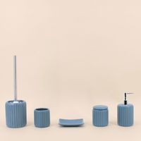 Set accessoires salle de bain en résine bleue