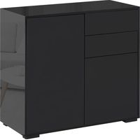 Meuble multi-usage pour maison et bureau avec 2 tiroirs et 2 placards ouverture par pression 79x36x74cm