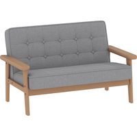 Sofá para Niños de 2 Plazas Sillón Infantil de Felpa Suave Estructura para Niños de +3 Años Gris