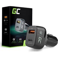 Green Cell CAD33 cargador de dispositivo móvil Universal Negro Encendedor de cigarrillos Carga rápida Interior