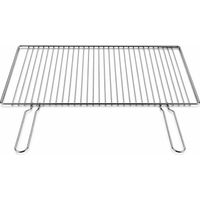 Griglia per Barbecue in Acciaio Cromato, Regolabile su più Altezze, Scorrevole per camino per Carne e Pesce 65x35 cm