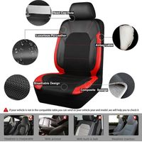 Set completo di coprisedili per auto e protezione per poggiatesta con orli elastici, taglia universale, compatibili con airbag laterali, lavabili, facili da installare, coprisedili per auto rosso