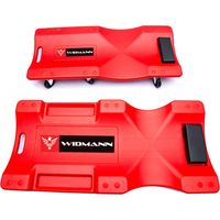 Chariot de visite Widmann, Mécanicien Garagiste, Planche de travail pour vidange véhicule, 6 roulettes pivotantes, Rouge