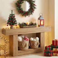 Table Console en Bois, 160×30×82 cm, rectangulaire plateau spacieux du bureau, pour l'Entry, Couloir, Salon, Foyer, Marron