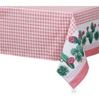 Preziosa Home Tovaglia Loneta 140 x 360 Cm Stampata Coccinelle e Cactus Ass. Cotone 1 Pz