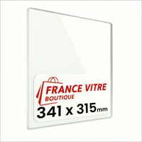 341 x 315 x 4 mm - Vitre de cheminée pour insert et poêle à bois - verre de rechange - France Vitre - jusqu'à 800°C - 315 x 341 x 4 mm