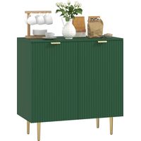 Homcom – Buffet cuisine en MDF vert olive – 2 portes avec étagère réglable – Dimensions 80x40x80cm – Pieds métalliques surélevés
