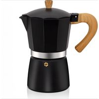 Aluminum Espresso Stovetop Moka Pot Express Coffee Maker Percolator Italian Classic Mocha Coffee Machine for Italian and Cuban Cafe Brewing, 450ml 9 Cup noir
