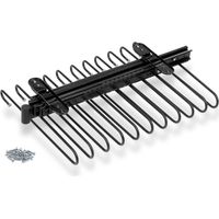 Emuca – Porte-pantalon extractible 11 tiges – Guides d'extraction totale – Acier peint noir – Charge jusqu'à 10 kg – Installation facile sans outils