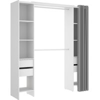 Armadio guardaroba allungabile con tenda L110/178 cm Bianco - LONAZA