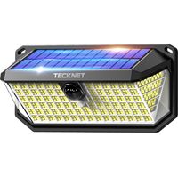 Luces solares para exteriores impermeables con 416 LED, ángulo de haz de 300° y 3 modos de iluminación, con sensor de movimiento, paquete de 2 luces solares de seguridad, 1 unidad