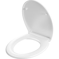 CECIPA Max WC-Sitz für Erwachsene, Toilettendeckel SoftClosing QuickRelease, Antibakteriell Duroplast, bis 250 kg, Verstellbaren Scharnieren, Oval, Weiß