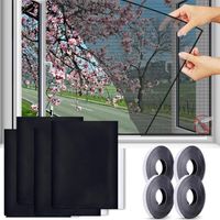 Mosquiteras para Ventana, Mosquitera, 3 Piezas 150 cm x 200 cm Protección Contra Insectos para Ventana Mosquitera para Ventana, Kit de Protección Anti Mosquitos (Blanco)