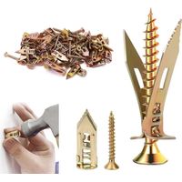 Ancrages autoperceurs, kit d'ancrages et de vis autoperceuses pour cloisons sèches, outils de réparation d'ancrages pour cloisons sèches humides et fixes pour la fixation de meub (50, 4+3.5cm)